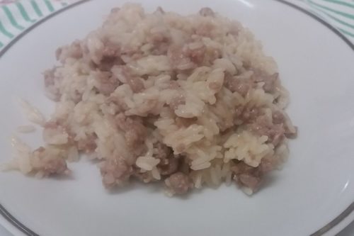 risotto with salami pasta